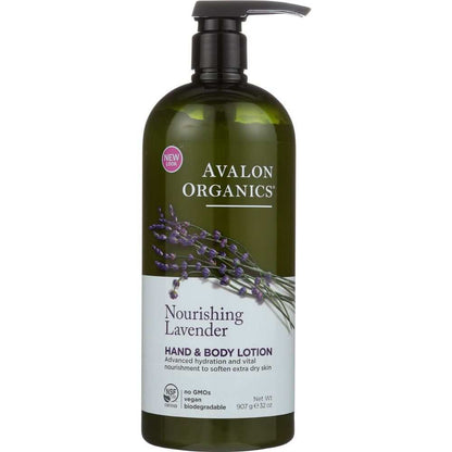 AVALON ORGANICS hand and body lotion with lavender for deep hydration and soft skin