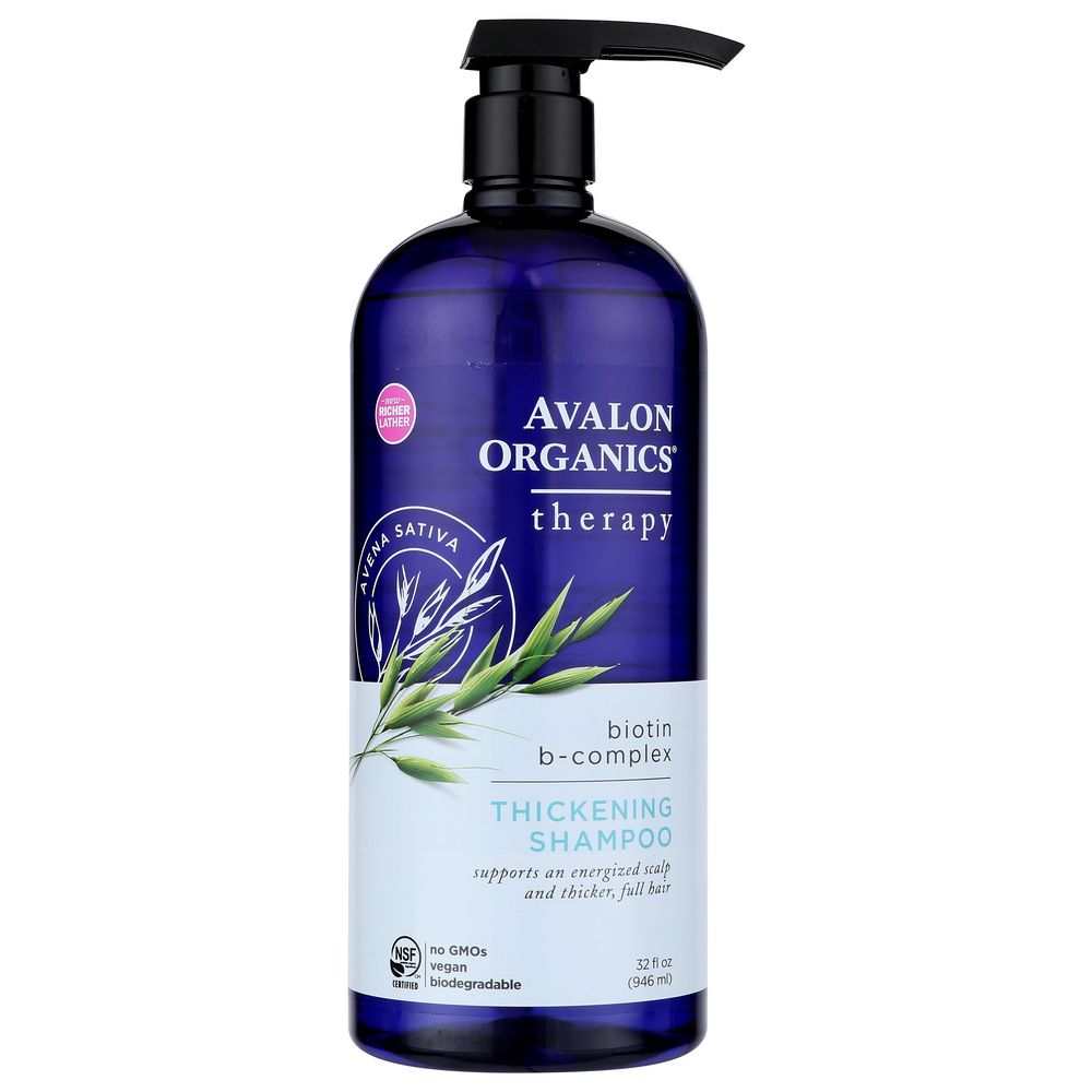 AVALON ORGANICS Thickening Shampoo Biotin B-complex Therapy 32 oz bottle paraben free for thicker hair