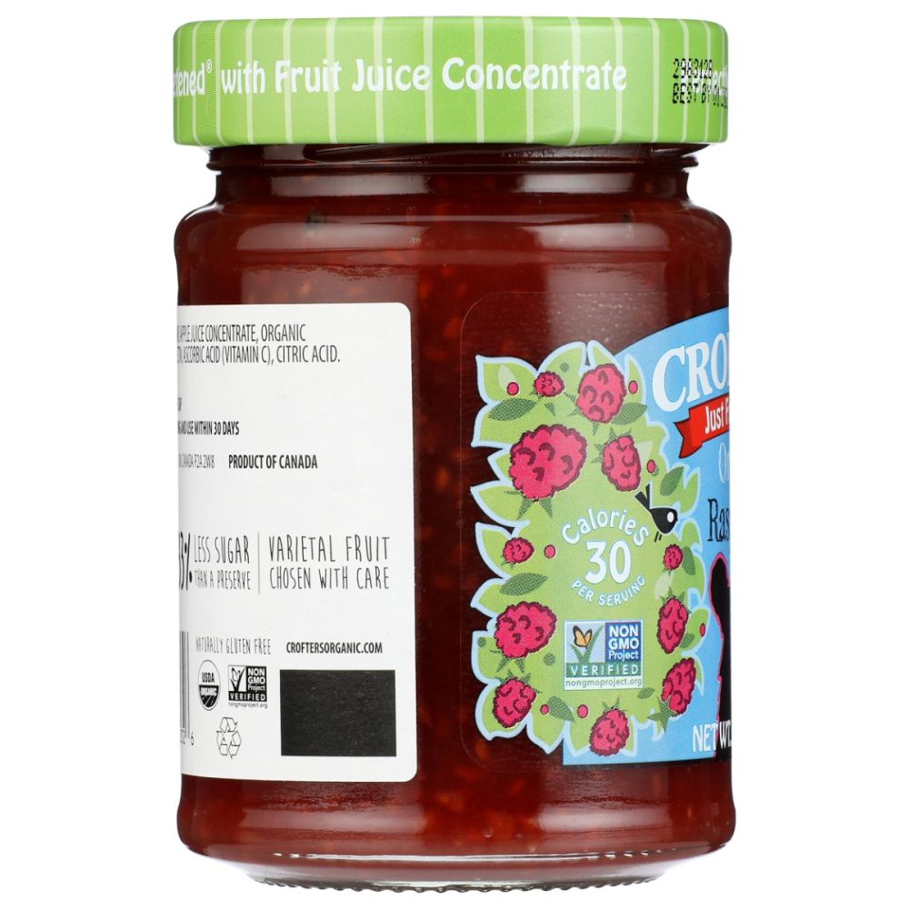 CROFTERS: Organic Raspberry Fruit Spread, 10 oz - SMART GREENS