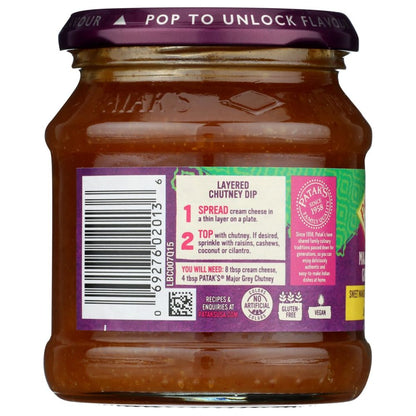 PATAK'S: Major Grey Chutney Sweet Mango Preserve with Ginger, 12 oz - SMART GREENS