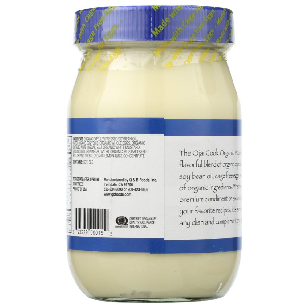 OJAI COOK: Organic Mayonnaise, 16 oz - SMART GREENS