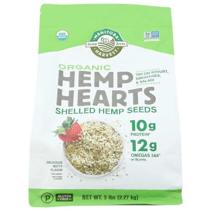 MANITOBA HARVEST organic raw shelled hemp seed 5lb nutrient superfood packaging
