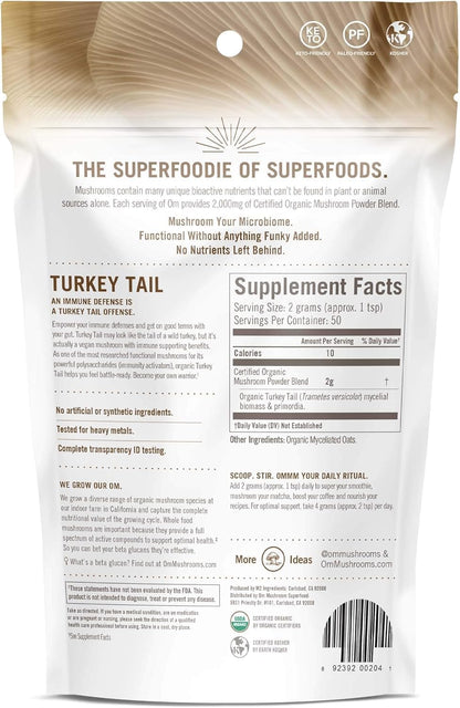 OM ORGANIC MUSHROOM NUTRITION: Turkey Tail Immune Defense Power, 100 gm