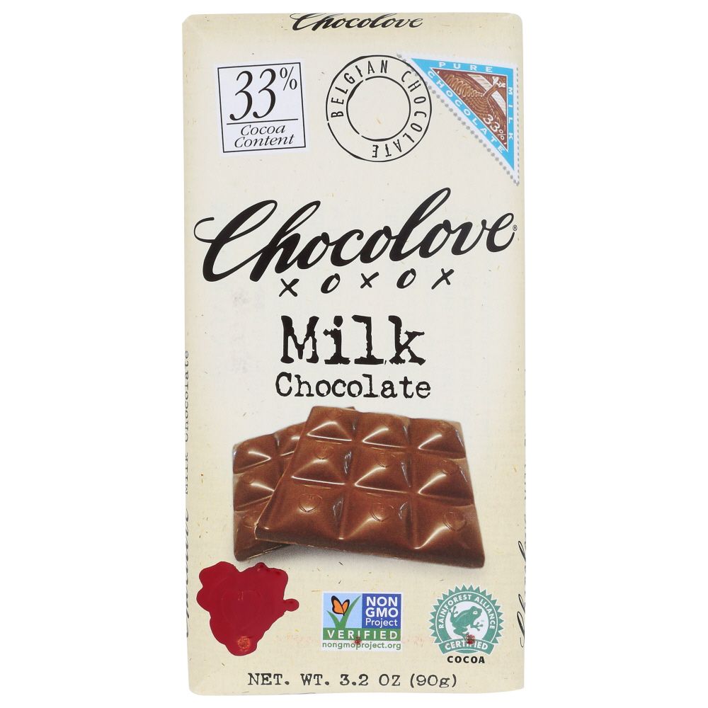 CHOCOLOVE: Milk Chocolate Bar, 3.2 oz - SMART GREENS