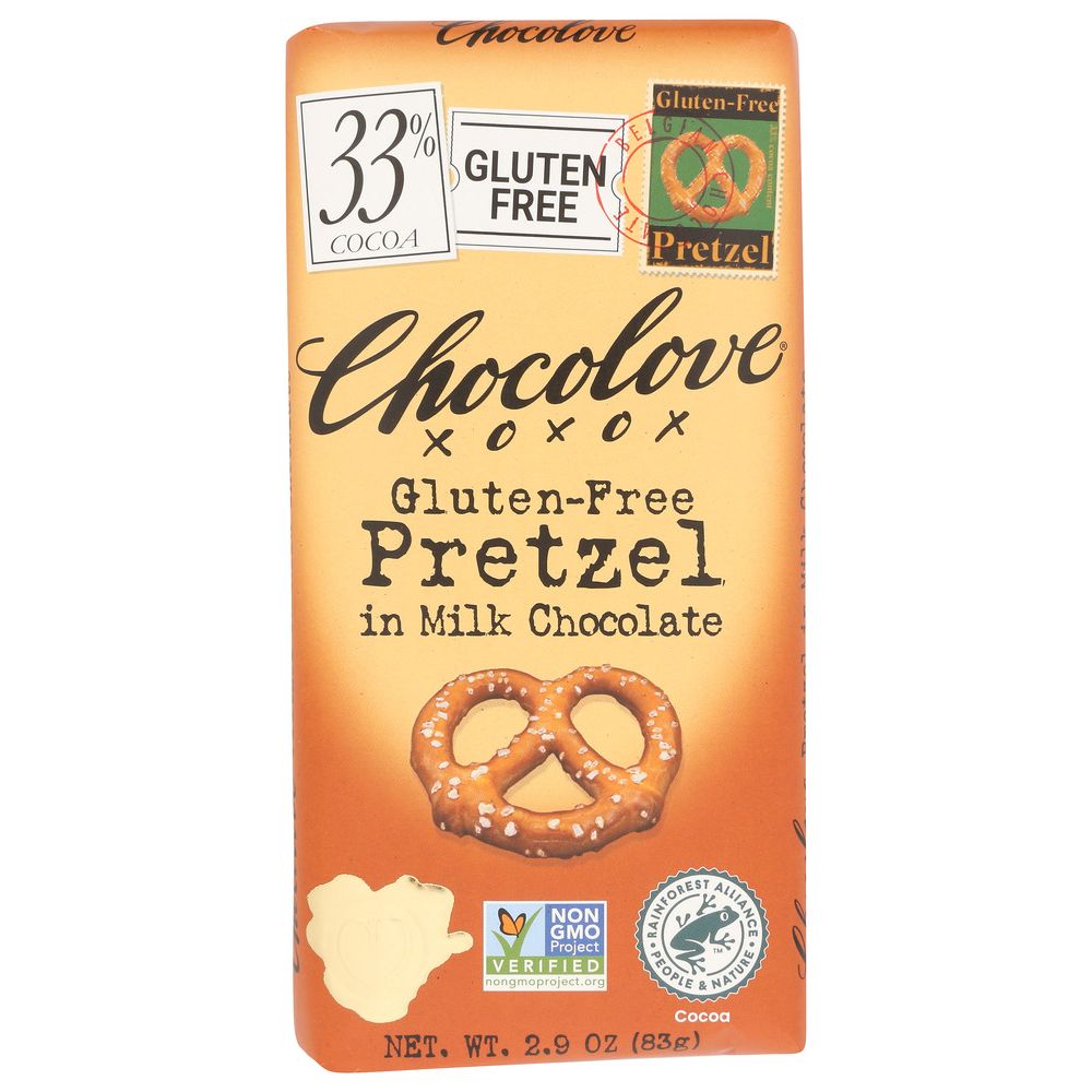 CHOCOLOVE: Pretzel In Milk Chocolate Bar, 2.9 oz - SMART GREENS