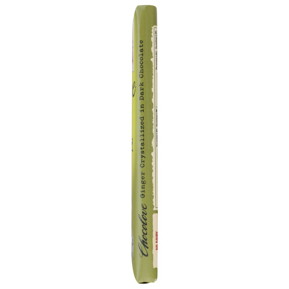 CHOCOLOVE: Dark Chocolate Bar Crystallized Ginger, 3.2 oz - SMART GREENS