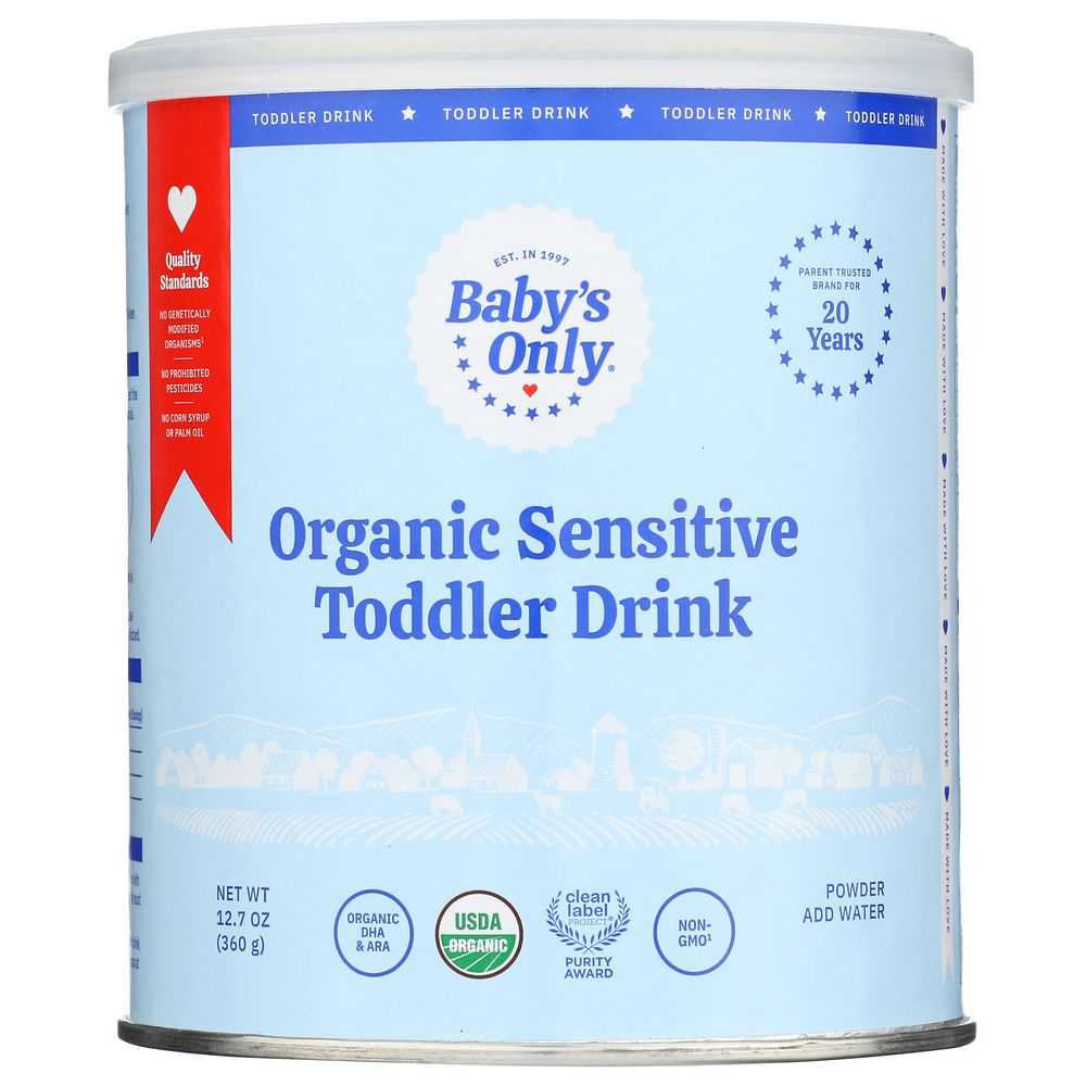 Baby's Only Organic Sensitive Toddler Drink powder canister, USDA Organic, 12.7 oz
