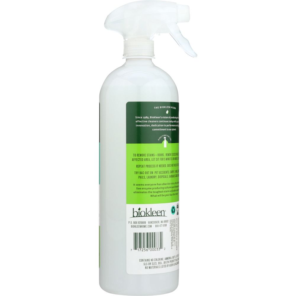 Biokleen spray bottle with green label and trigger nozzle, eco-friendly cleaning product