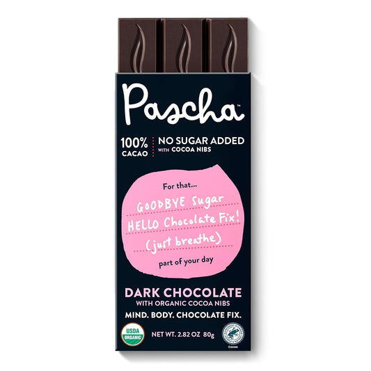 PASCHA: Dark Chocolate with Organic Cocoa Nibs, 2.82 oz