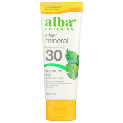 ALBA BOTANICA Sunblock fragrance-free mineral SPF 30 sunscreen for kids with broad-spectrum botanical sun protection
