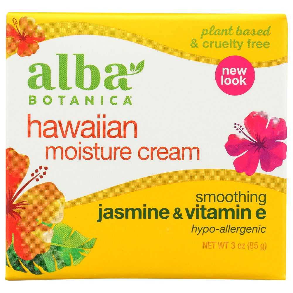ALBA BOTANICA Hawaiian Moisture Cream with jasmine and vitamin E 3 oz jar