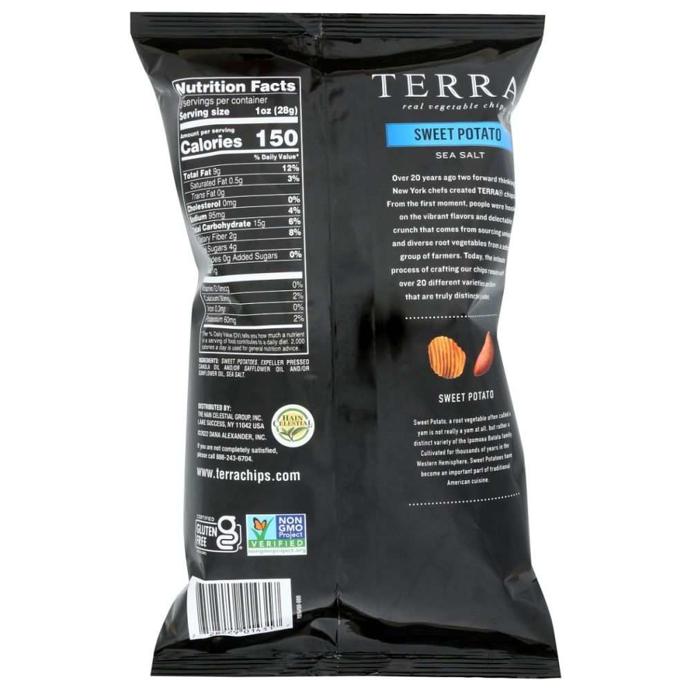 TERRA CHIPS crinkled sweet potato chips with sea salt 6 oz bag