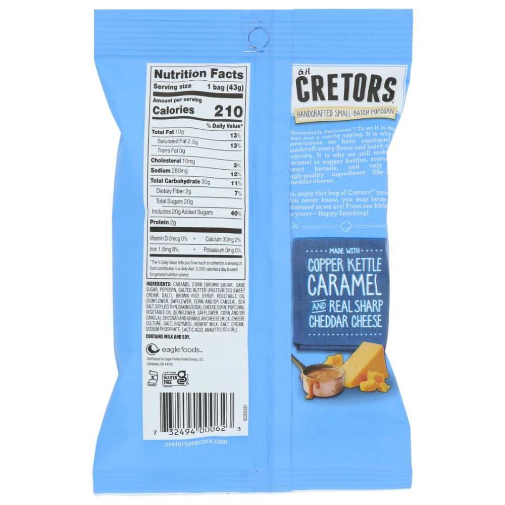 GH CRETORS Popcorn Chicago Mix 1.5 oz bag with caramel and cheddar cheese popcorn blend
