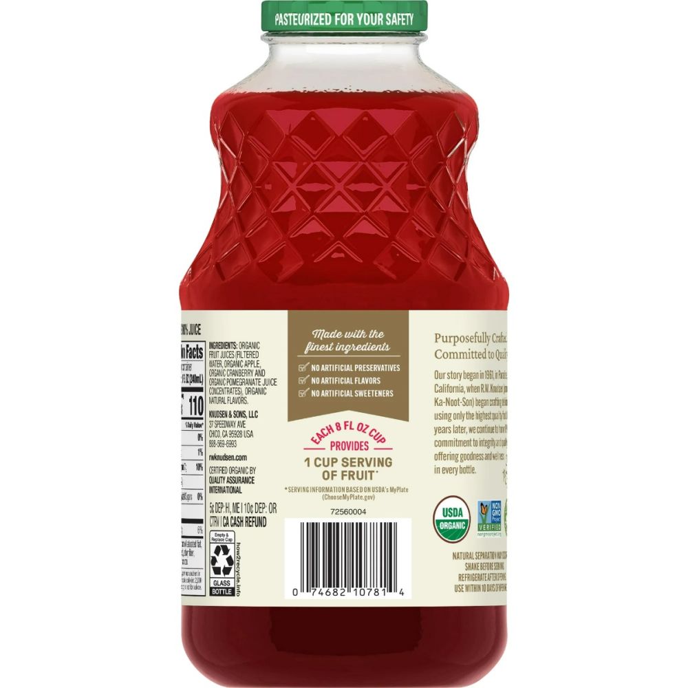 R.W. KNUDSEN: Organic Cranberry Pomegranate Juice, 32 fo - SMART GREENS