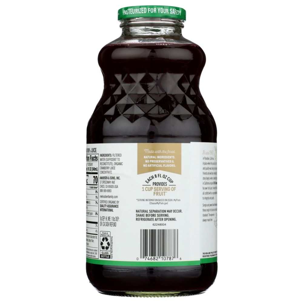 R.W. Knudsen Family Just Cranberry Juice Organic 32 oz bottle