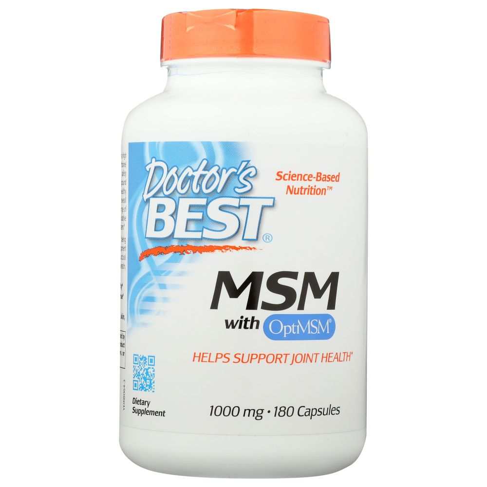 Doctor's Best MSM 1000mg joint health and skin beauty supplement bottle