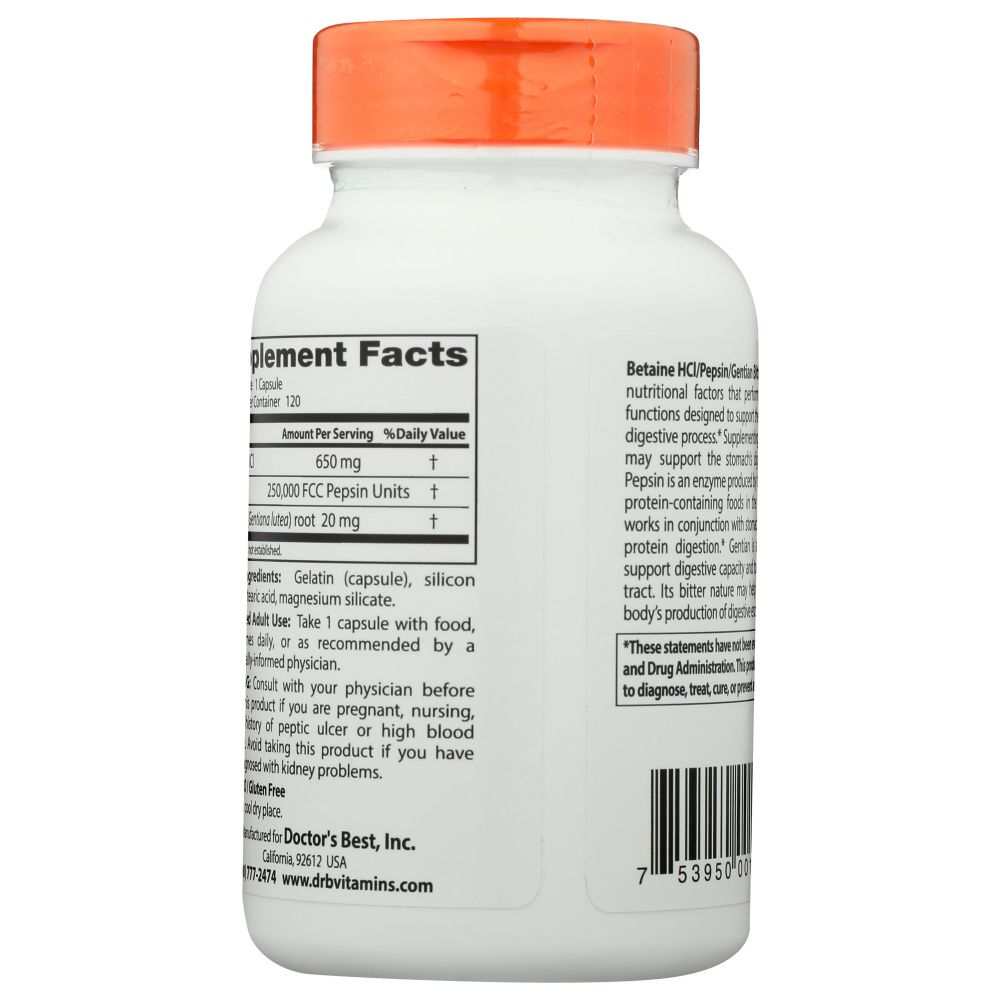White supplement bottle with orange cap, nutrition facts label, and supplement ingredients visible