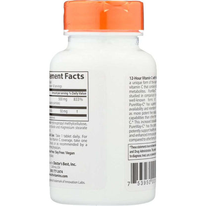 Back of a vitamin supplement bottle with nutrition facts and usage instructions visible.
