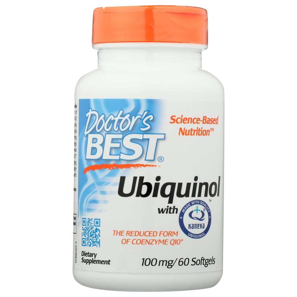 Doctor's Best Ubiquinol 100mg bottle, science-based nutrition dietary supplement, 60 softgels