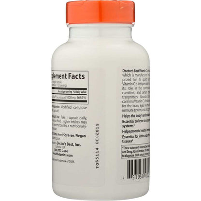 Back view of a white supplement bottle with orange cap, showing nutrition facts and instructions.