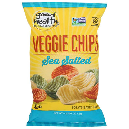 Good Health Veggie Chips Sea Salt 6.75 oz bag with vegetable ingredients