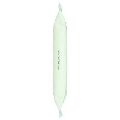 Sealed white tube sachet on white background, labeled with www.GetReal.com for wholesale wellness supply.