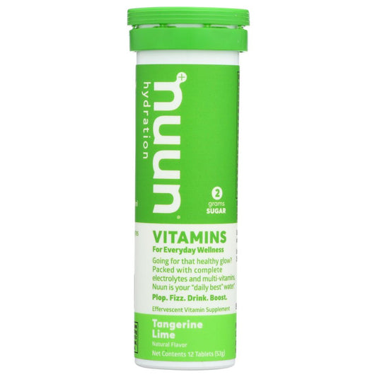 Nuun Hydration Vitamins tangerine lime effervescent tablets tube, 12-count, front label view