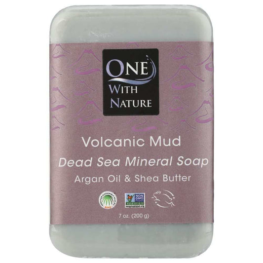 Volcanic Mud Triple Milled mineral bar soap with argan oil and shea butter, 7 oz