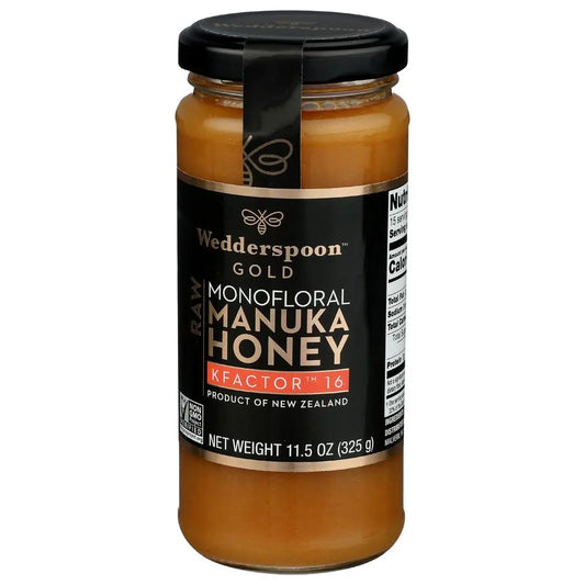 WEDDERSPOON: Raw Monofloral Manuka Honey KFactor 16, 11.5 oz
