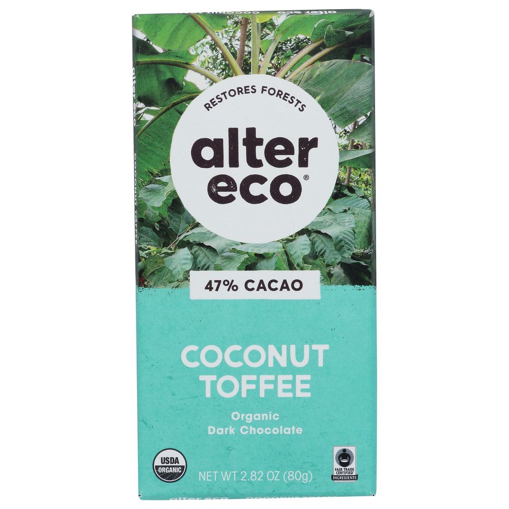 ALTER ECO: Organic Chocolate Dark Coconut Toffee, 2.82 oz - SMART GREENS