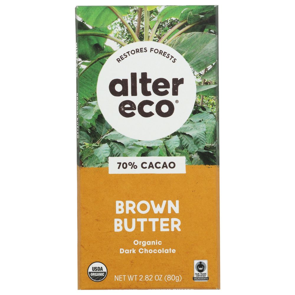 ALTER ECO: Organic Chocolate Dark Salted Brown Butter, 2.82 oz - SMART GREENS