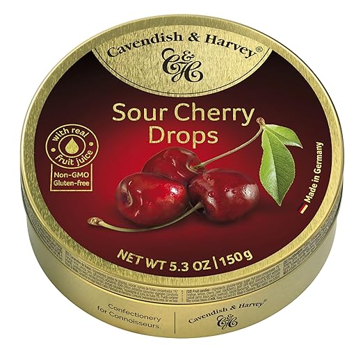 CAVENDISH & HARVEY: Candy Tin Cherry, 5.3 oz