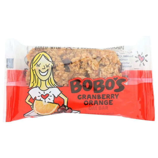 BOBO'S OAT BARS Cranberry Orange natural healthy snack bar with oats and real fruit