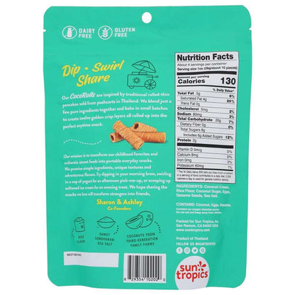 SUN TROPICS Cookie Coconut Wafer Roll Original 4 oz packaging