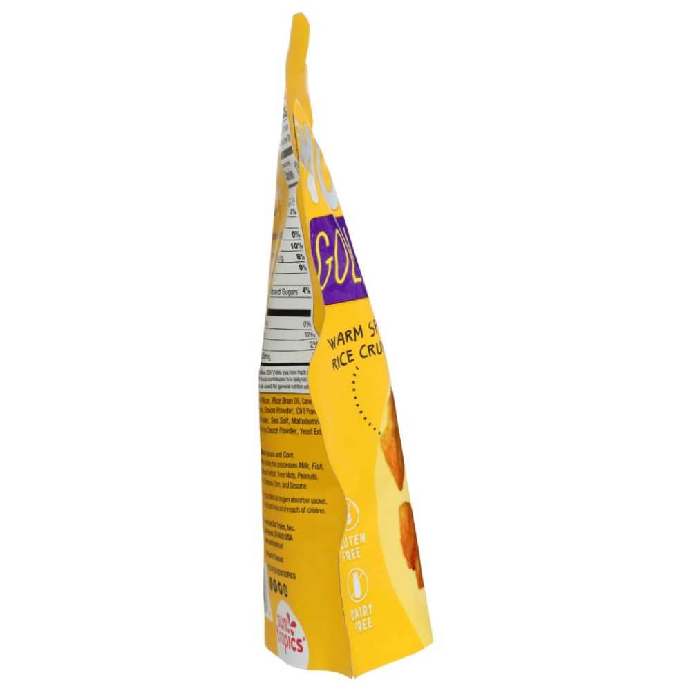 SUN TROPICS Mochi Golden Curry Snack Bites 3.5 oz packaging gluten-free rice nugget puffs