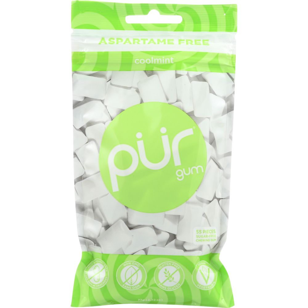 PUR: Sugar - Free Cool Mint Chewing Gum, 2.72 oz - SMART GREENS