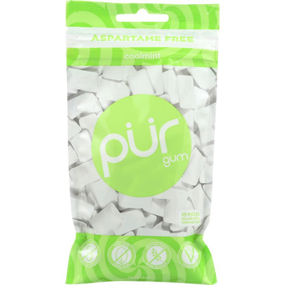 PUR: Sugar - Free Cool Mint Chewing Gum, 2.72 oz - SMART GREENS