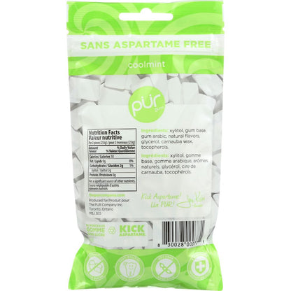 PUR: Sugar - Free Cool Mint Chewing Gum, 2.72 oz - SMART GREENS