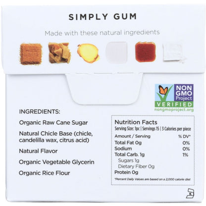 SIMPLY: Natural Ginger Gum, 15 pc - SMART GREENS