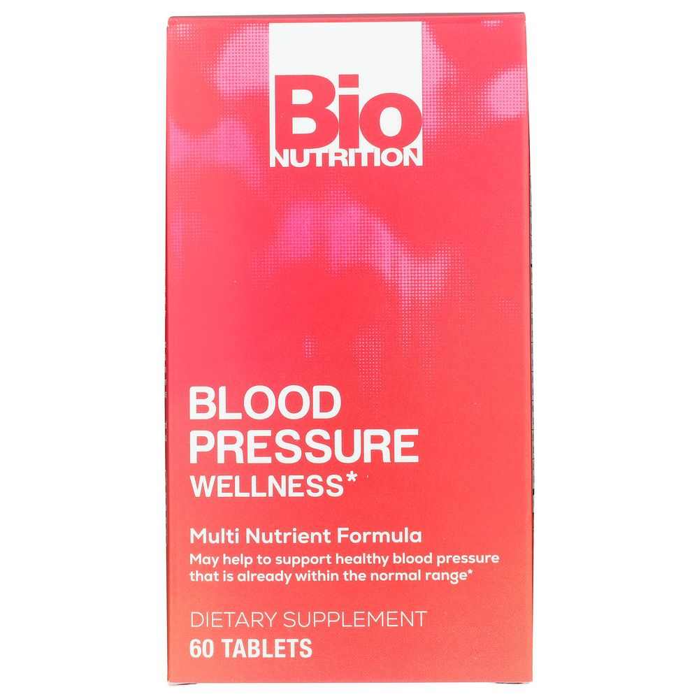 Blood Pressure Wellness supplement bottle by BIO NUTRITION supporting healthy blood pressure levels with natural botanicals