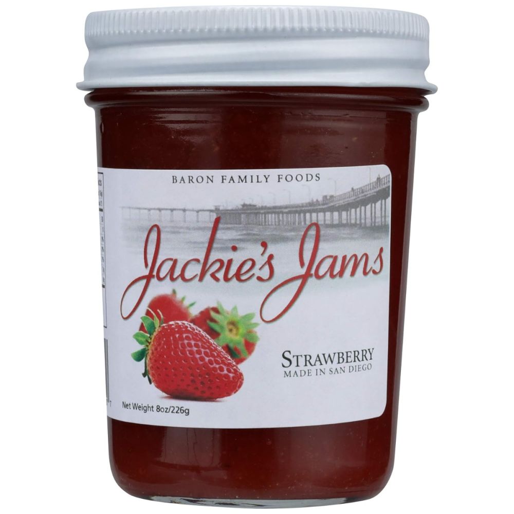 JACKIES JAMS: Strawberry Jam, 8 oz - SMART GREENS