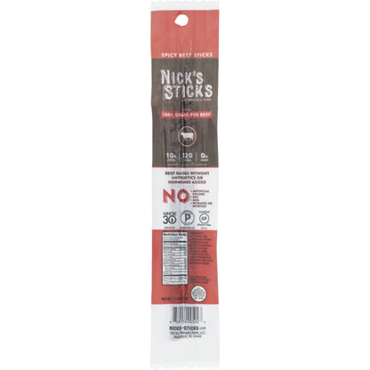 NICKS STICKS: Grass Fed Spicy Beef Snack Sticks, 1.7 oz - SMART GREENS