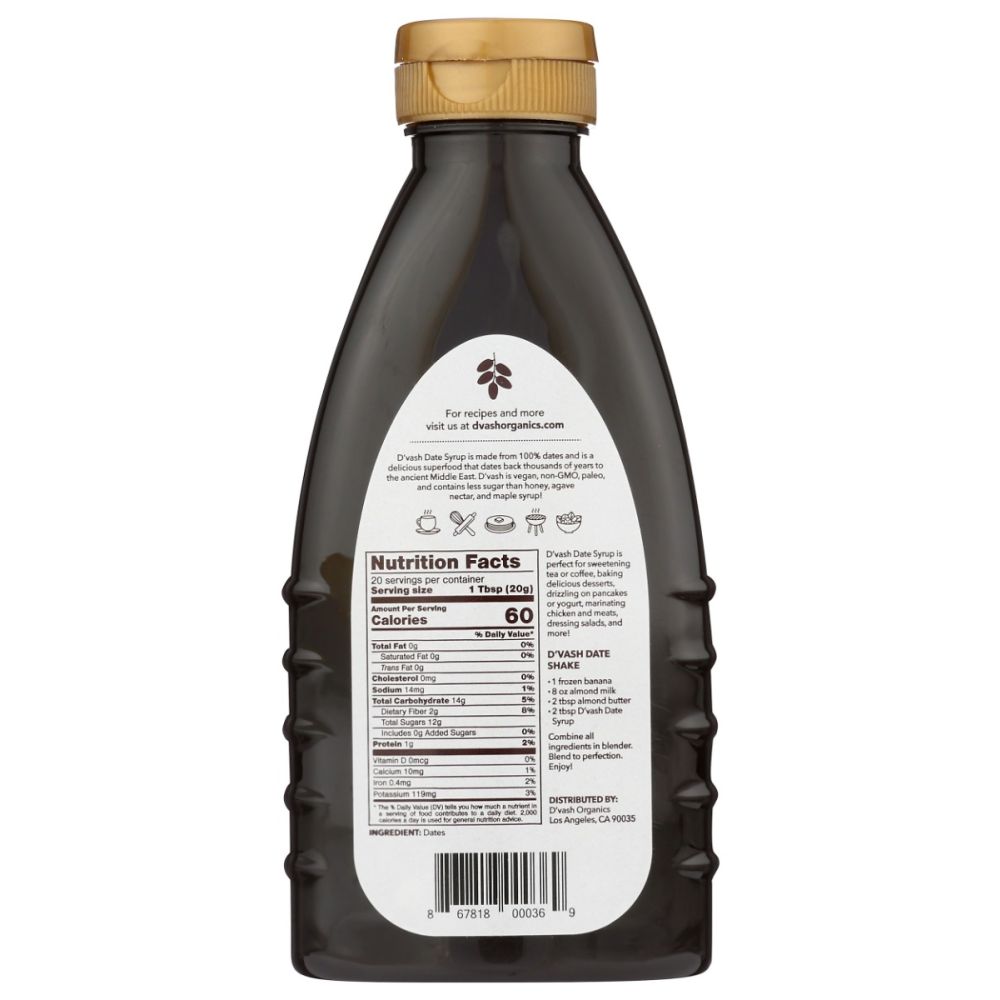 DVASH ORGANICS: Nectar Date Squeeze Bottle, 14.1 oz - SMART GREENS