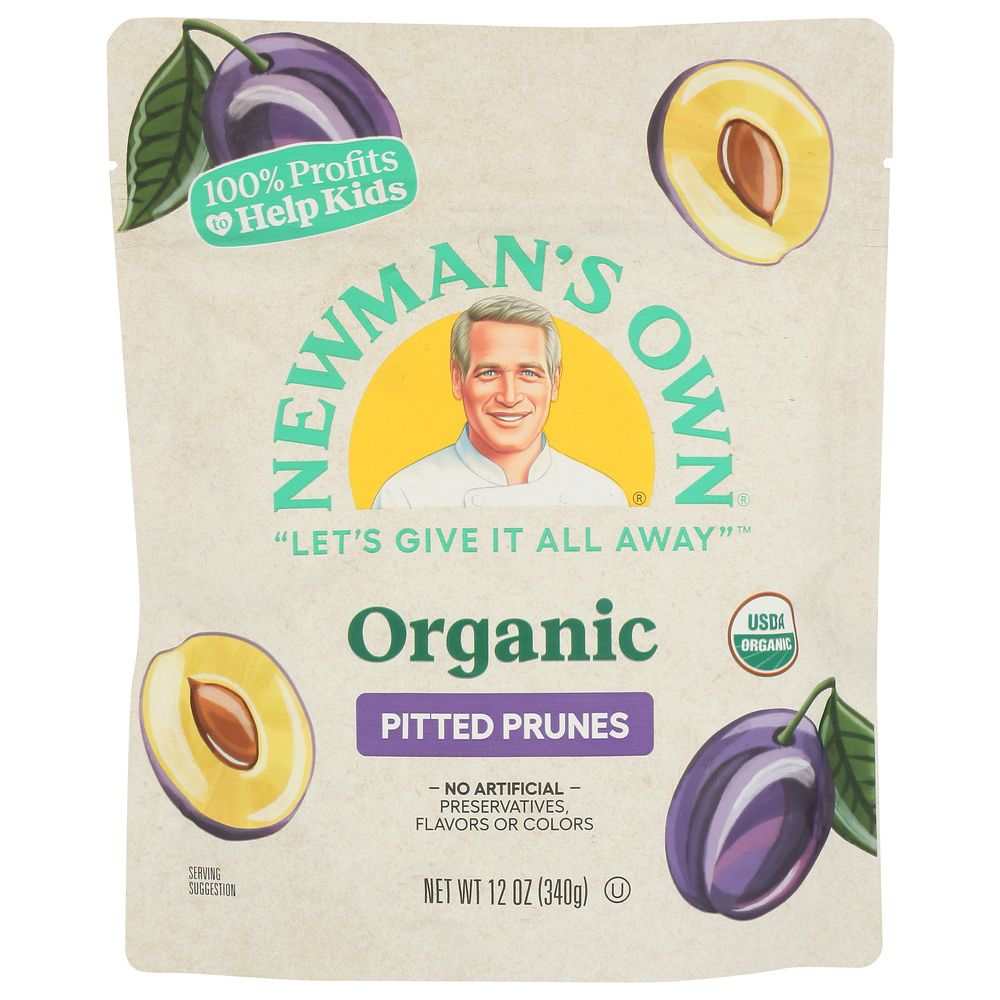 Newman's Own Organic California Prunes 12 oz natural dried fruit package