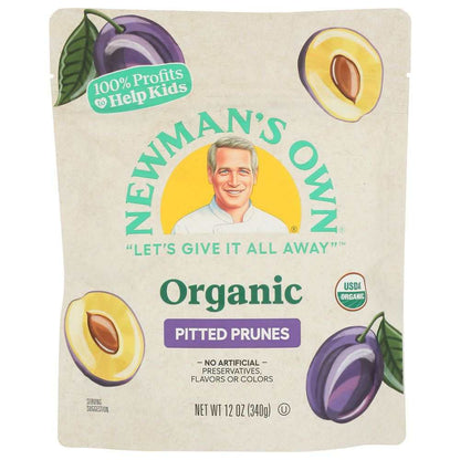 Newman's Own Organic California Prunes 12 oz natural dried fruit package