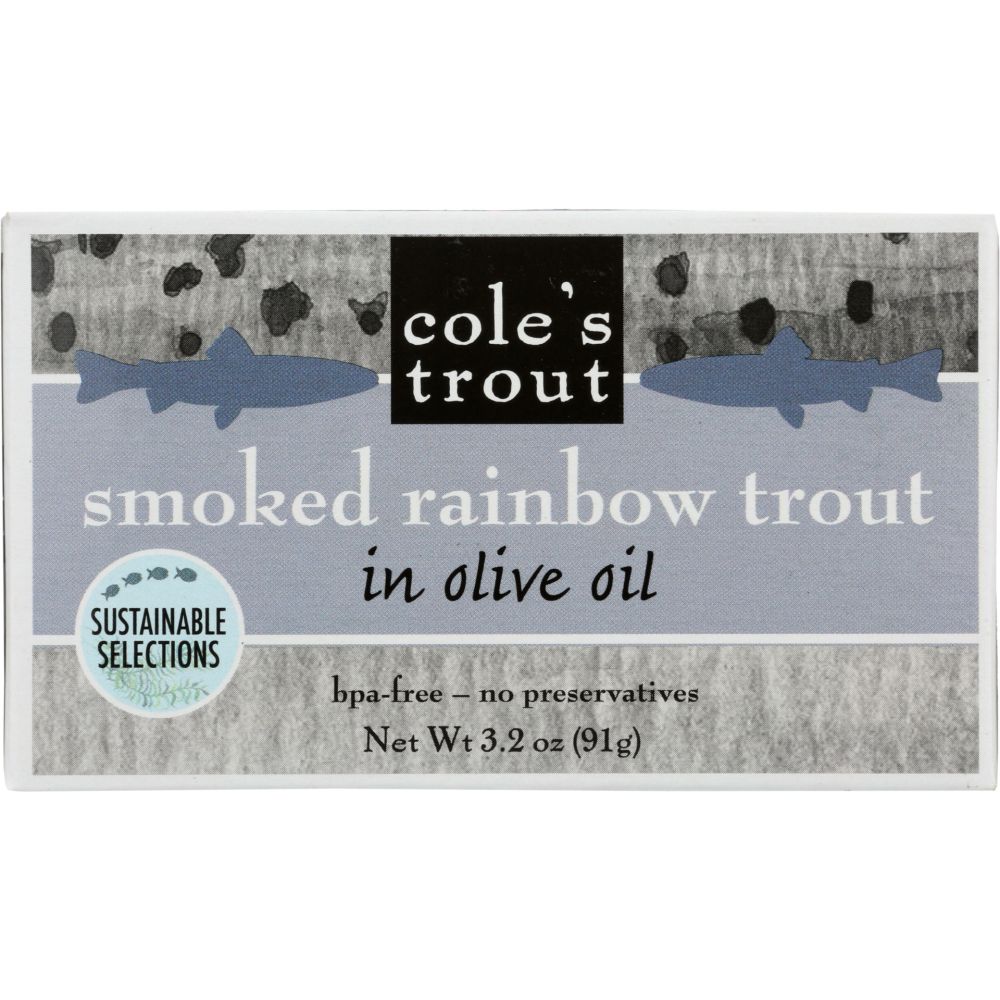 COLE'S: Trout Smoked Rainbow Trout, 3.2 oz - SMART GREENS