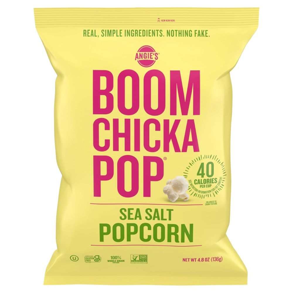 ANGIES Artisan Treats Boomchickapop Sea Salt Popcorn 4.8 oz package