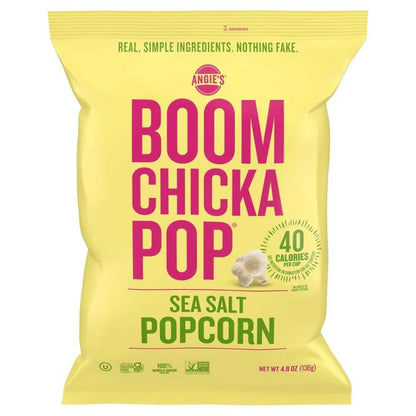 ANGIES Artisan Treats Boomchickapop Sea Salt Popcorn 4.8 oz package