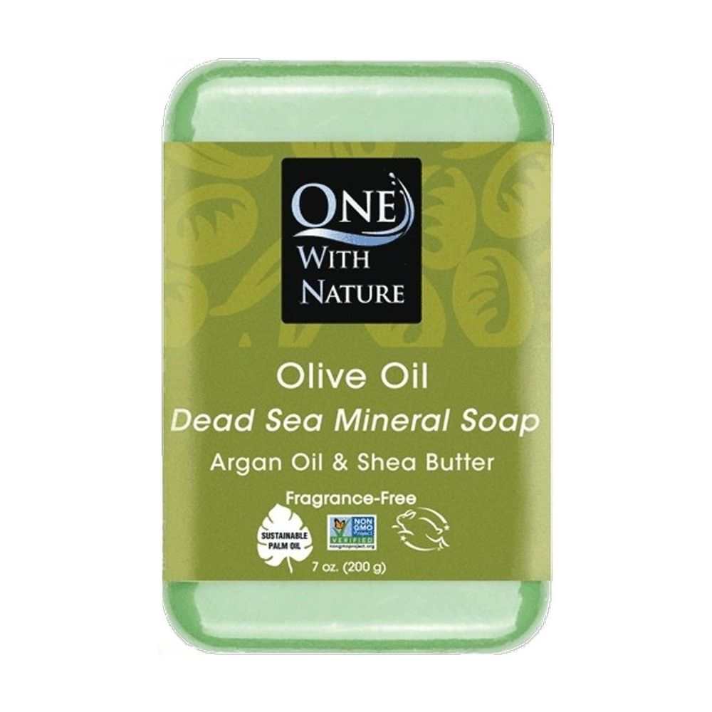 ONE WITH NATURE Olive Dead Sea Minerals soap bar with argan oil and shea butter