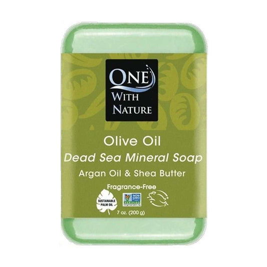 ONE WITH NATURE Olive with Dead Sea Minerals Soap Bar with natural ingredients and fragrance-free formula